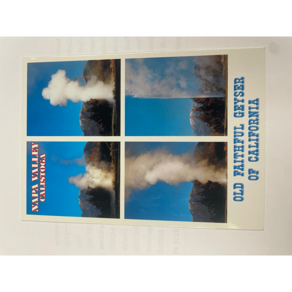 Vintage Calistoga Old Faithful Geyser Postcard Napa Valley California